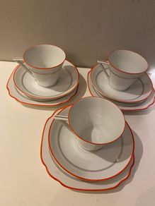Art deco style cups saucers and plates