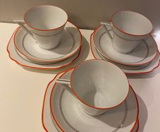 Art deco style cups saucers and plates