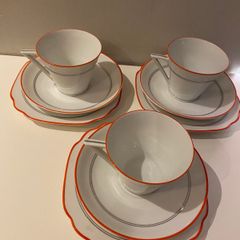 Art deco style cups saucers and plates