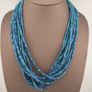 Antique Venetian Light Dark Blue 5-6mm Beads Strands Necklace Image 2