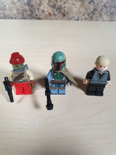 Lego Star Wars Boba Fett Luke skywalker Kithaba minifigures from set 9496 desert Skiff