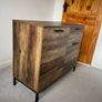 1 Drawer Sideboard Rustic Oak Wood Storage Side Cabinet Organiser Cupboard Unit Image 2
