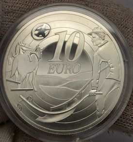 Ireland Silver Proof 2009 Ploughman 10 Euro Coin in Original Capsule