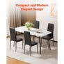 Modern Dining Room Accent Chairs Set of 6, Upholstered Leather Side Chair for Dining Tables, Space-Saving Kitchen Table Chair with Thick Cushions and Metal Legs, Black Image 7