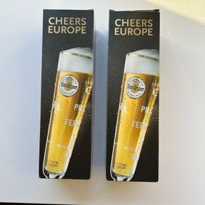 Warsteiner .Cheers Europe. Limited Edition Beer Glasses (x2)