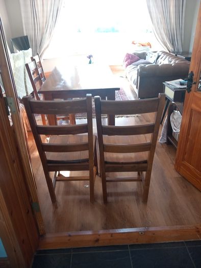 solid wood table & 4 chairs