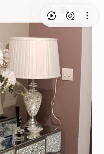 mirrored silver lamp with shade