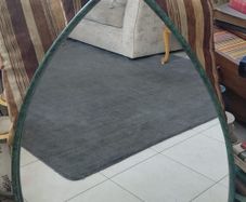 French green metal framed mirror 1980s 90 x 65cm