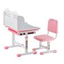 Kids Study Chair and Desk Set, Study Desk and Chair for Kids with Bookshelf and Storage Drawer, Adjustable Height Kids Study Desk with Chair, Children Study Table for Bedroom & Study Room, Pink Image 6