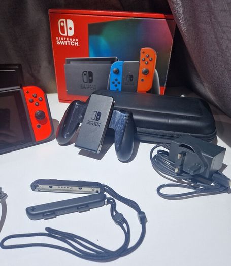 Nintendo Switch V2 (Improved Battery) Bundle + 256GB SD Card & Extras