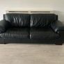 3+2 Black Genuine Leather Sofa Suite - Pair/Seperate Image 2