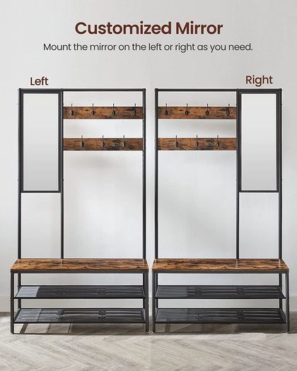 New Large Coat Rack + Mirror - FREE P&P