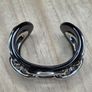 Karen Millen Black Acrylic & Silver Tone Chunky Chain Link Cuff Bracelet Image 2