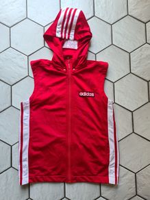 Adidas vest retro vintage Gilet red top adibreak shirt t-shirt poppers D164 Size S small the Brand