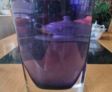 Flat vase Polish artistic glassworks " Krosno"