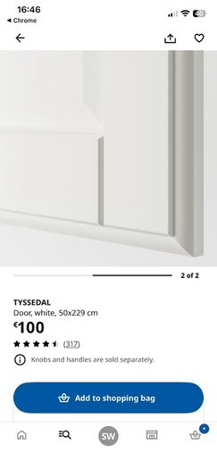 IKEA PAX Tyssedal 5 x doors e525 if new PERFECT