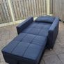 Armchair Sofa Bed, Grey Fabric Image 3