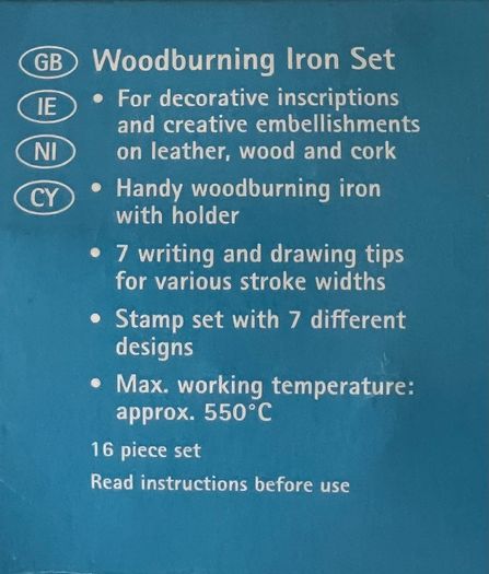 Crafts wood work wood burning iron set