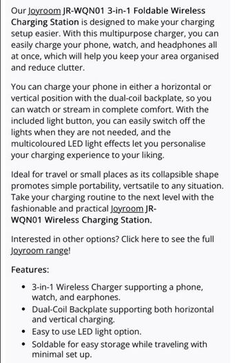 Joyroom 3in1 Wireless charger