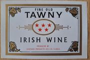 Vintage fine old Tawny Irish wine label