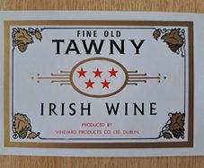 Vintage fine old Tawny Irish wine label