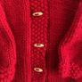 Handknit red chunky hoody Image 2