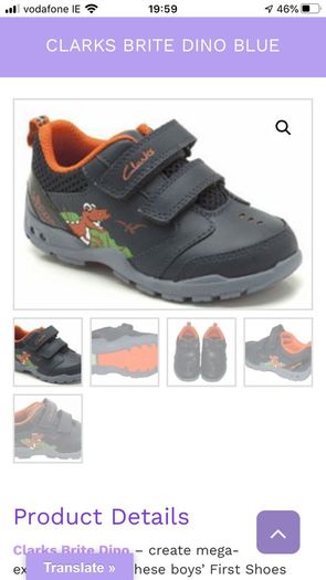 Clarks Baby first shoes Dinosaur with lights size UK 4 F