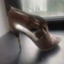 Karen Millen Brown Leather Cross-Strap Heeled Sandals - Size 5 Image 7