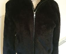 Pull and Bear black supersoft faux fur bomber jacket size s up to uk10