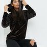 BRAND NEW Ladies New Look Crushed Velvet Hoodie/Top: Size 12 Image 2