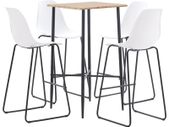 5 Piece Bar Set Plastic White