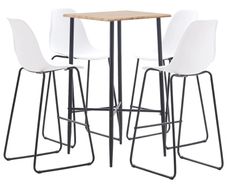 5 Piece Bar Set Plastic White