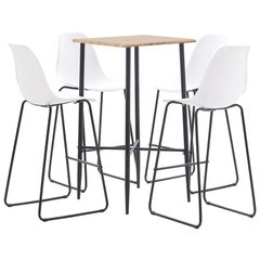 5 Piece Bar Set Plastic White