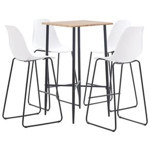5 Piece Bar Set Plastic White