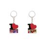 Personalised Keyring - Metal Keyring - "I Love" Heart message with your photos Image 2
