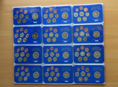 Euro coins sets + Special Mint 10 years euro 2009 Medals Collection in wood chest