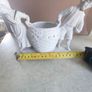 GERMAN SET OF 2 Boy And Girl Sculpture, Children With Flower Vase, Flower Pot Image 2