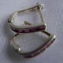 Silver hoops with crystals, folding hoop earrings, 925 Sterling Silver Image 8