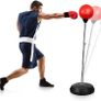 _Punching Bag with Stand for Adults Kids, Dprodo Adjustable Speed Reflex Training Bag Plus Boxing Gloves, Workout Punch Set for Home Gym Image 2