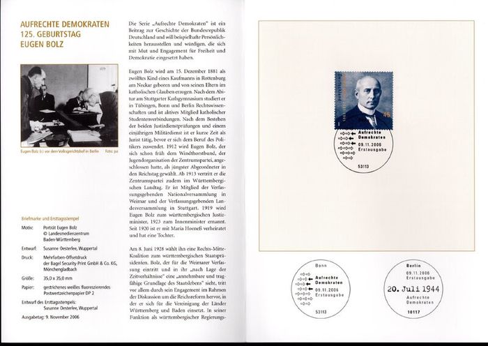 2006 Bundes Republic Deutschland (Germany) Federal Annual Stamp EFT Collection with 50 Images of contents