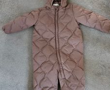 H&M down/feather brown snowsuit 12-18m