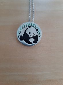 Silver panda pendant