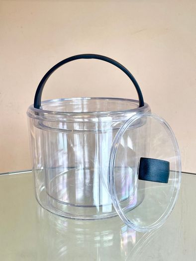 Vintage 80's Bodum Designer Double Wall Ice Bucket, Danish, Acrylic, "Shiro"
