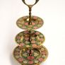 Beautiful vintage 3 tier brass and enamel stand with handle Image 5