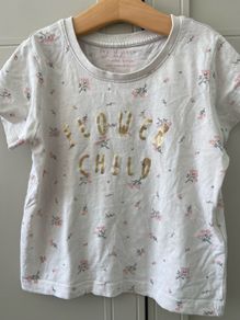 Short sleeve girls tshirt Flower child 5-6 years