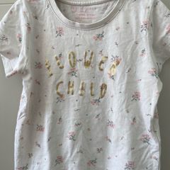 Short sleeve girls tshirt Flower child 5-6 years