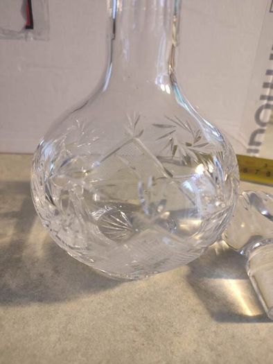 SMALL 22 CM. TALL Crystal Cut and Beveled Decanter NO STAMP