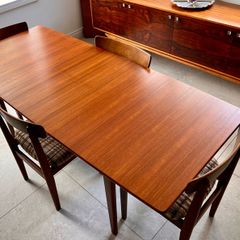Mid century teak extension dining table and chairs vintage retro
