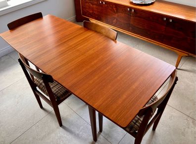Mid century teak extension dining table and chairs vintage retro