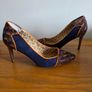 Ruby Shoo Navy Geo-Pattern Pointed Heels - UK 7  EU 40 Image 4
